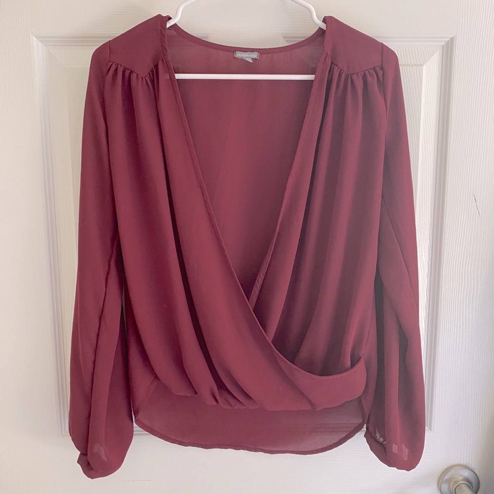 Sheer Open Front Chiffon Blouse NWOT